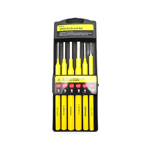 6pcs Industrial Mechanics Punch and Chisel Set Pin Tapered Center Cold Roll Gauge Center Punches Chisel Gauge Chisel Gauge