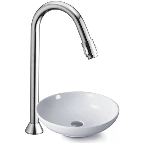 Kamal Full Brass Mouth Operated Pillar Cock Faucet with Round Flange | Deck Mount Installation Type - Silver (12 Inch) (B01A3984PA) Amazon Price History, Amazon Price Tracker