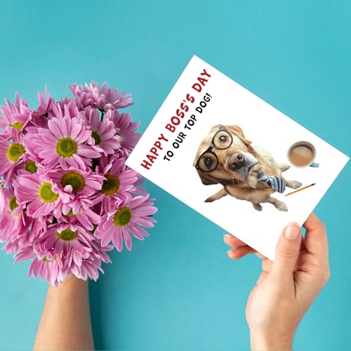 Cute Dog Boss Day Card, Funny Doggy Boss Day Card for Men Women, Boss Day Gifts, Happy Boss's Day Card, Thanks Card for Dog Lover Boss, Gift From Employees, Card For Boss Lady Boss - image 3