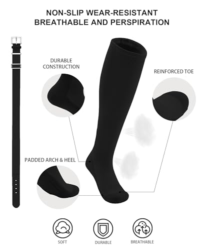 QBK 2T/3T/4T/5T Toddler Baseball Socks And Belt Youth Softball Tee Ball Combo Set for Boy Girl (1 Pairs of Socks & 1 Belt)2