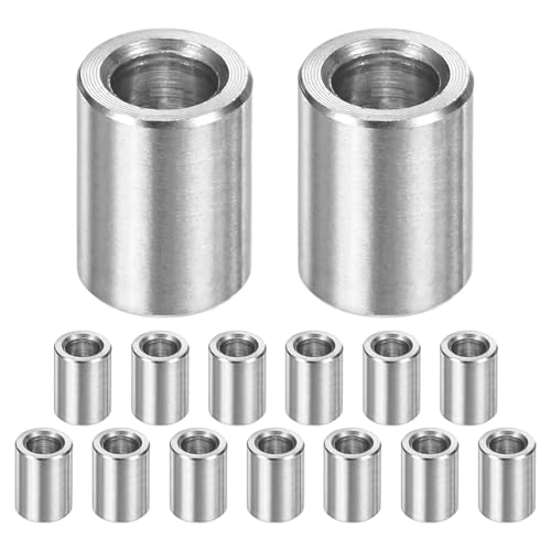 M METERXITY 15PCS M6 304 Stainless Steel Spacers 6mm ID x 10mm OD x 13mm l Metal Screw Standoff Bushing Plain Finish Round Spacer 304 Stainless Steel for Screws Bolts Silver