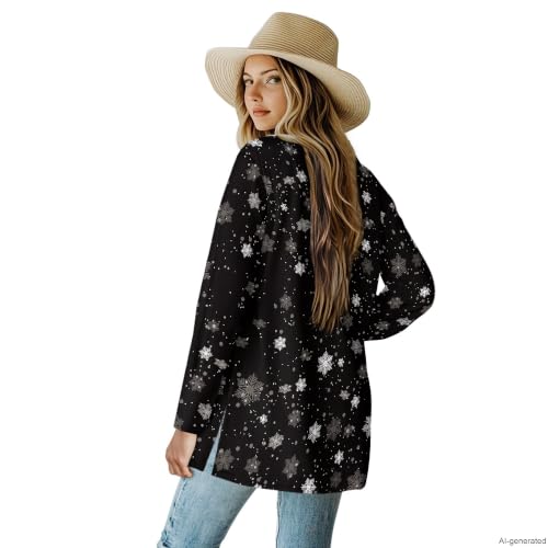 Image of Cardigan Sweaters for Women Long Sleeve Cardigan Soft Drape Open Front Fall Dusters V-Neck Jackets Dressy Loose Coat