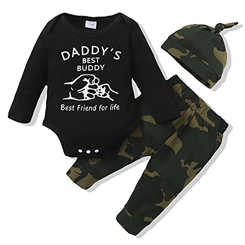 Image of Renotemy Newborn Baby Boy Clothes Outfits Infant Boy Letter Print Romper Pants Clothing Set