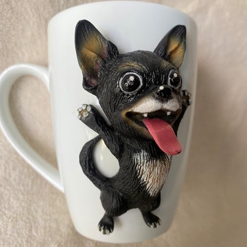 15 Oz Adorable Chihuahua Dog 3D Ceramic Coffee Mug - Cute and Fun...