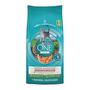 Purina ONE Natural Low Fat, Indoor Dry Weight Control High Protein Cat Food Plus Indoor Advantage with Real Salmon – 7 lb. Bag
