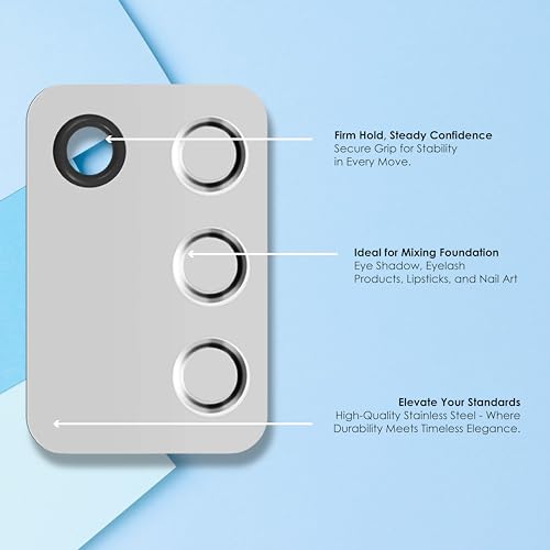 Beauté Secrets Cosmetic Makeup Palette, Premium Stainless Steel Metal Rectangle Makeup Mixing Palette with Spatula Artist Tool for Mixing Foundation/Eye... - Image 4