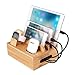 KAJHSTLOZ Bamboo Charging Storage Rack Mobile Phone Watch Rack Holder Organizer For Home Office Use