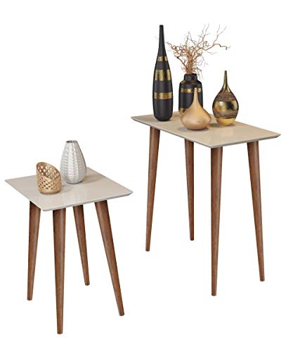 Conjunto Aparador Apoio e Mesa Lateral Maju - Off White - RPM Móveis