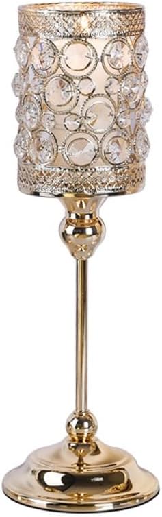 Table Candlestick Ornaments Romantic Crystal Candelabra Home Decor