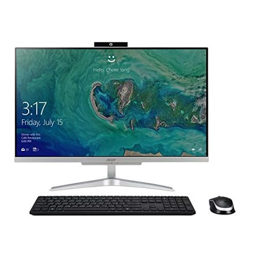 Acer Aspire C24-865-UA91 AIO Desktop, 23.8" Full HD, 8th Gen Intel Core i5-8250U, 8GB DDR4, 1TB HDD, 802.11AC WiFi, Wireless Keyboard and Mouse, Windows 10 Home, Silver