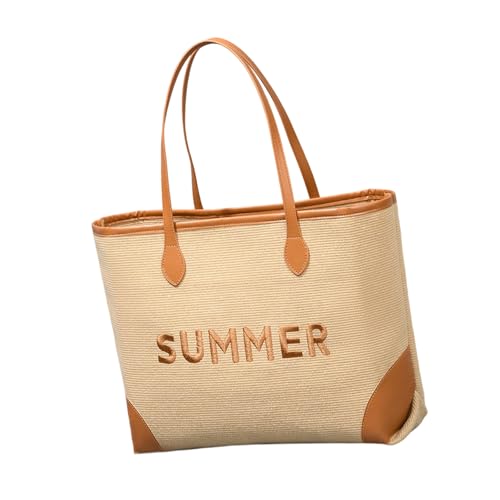 Grand sac de plage tissé brodé pour vos vacances et sorties piscine