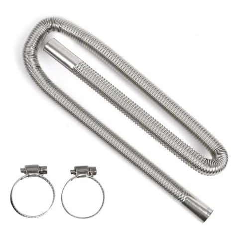 AUOKAI Parking Heater Stainless Steel Exhaust Pipe Accessories Spiral Exhaust Hose Diesel Auxiliary Heater Muffler Lengthened And Thickened Exhaust Pipe Cover