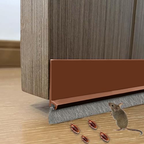 Burlete Puerta Entrada, 100cm Autoadhesivo Burlete Ventana, Cepillo de Burlete Puerta Exterior con Cepillo, Puede Cortar a Medida, para Aislamiento Térmico y Acústico, Antipolvo Antiinsectos