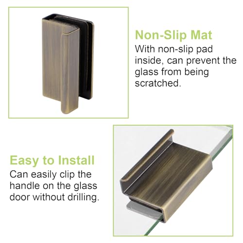 Image of 4Pcs Glass Finger Edge Pull Cabinet Finger Pull Handle Glass Door Clips Cabinet Latch Clamp Concealed Handle for Display Glasscase Door (Bronze)