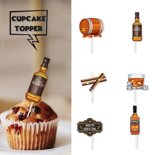 18Pcs Brown Glitter Dessert Cupcake Topper Aged To Perfection Beer Festival Traditional Oktoberfest Festival Theme Decor Supplies Men Happy Birthday Decorations #TOP1