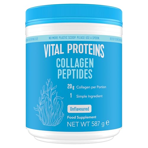 Vital Proteins Collagen Peptides Powder Supplement (Type I, III), Unflavoured Hydrolyzed Collagen-Hair, Skin, Nail Support Supplement, Paleo, Gluten Free, Non-GMO, 20g per Serving 587g Canister, 1Pack