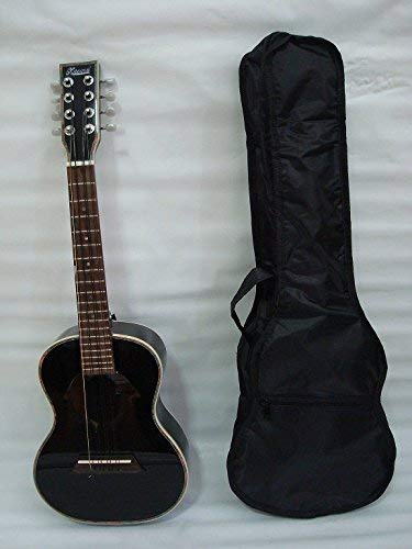 Ktone 8 String Solid Mahogany Dolphin Ukulele, Mandola, Uke, Black