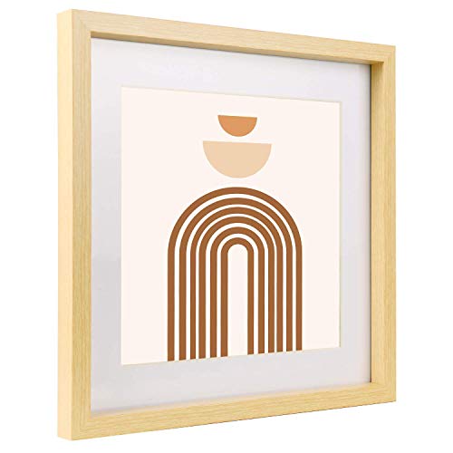 ArtbyHannah 4 Pack 12x12 Framed Boho Wall Art Decor with Decorative Mid Century Art Print Artwork for Gallery Wall or Home Decoration