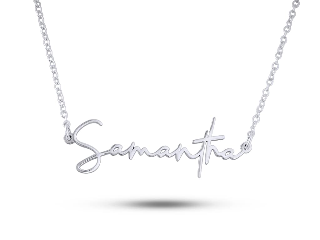 Personalised Sterling Silver Name Necklace Custom Gold Name Jewellery