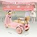 Winfire Girls Electric Motorcycle 12V Ride On Scooter for Kids, 2 Seater with Storage & Dual Motors, 3-Wheel Electric Ride On Toy for Girls Ages 3-8, Safe & Cute Design (Pink)