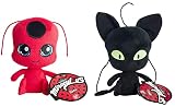Miraculous: Tales of Ladybug & Cat Noir ~ TIKKI & PLAGG Plush Set ~ Adrien Marinette Stuffed Animal