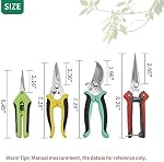 4 Pack Garden Pruning Shears Set, Stainless Steel Sharp Pruner Secateurs, Professional Heavy Duty Hand Garden Bypass Pruning Shears Kit with Storage Bag