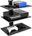 Floating Wall Mounted Shelf AV Mount Shelf - Holds up to 16.5lbs - DVD DVR Component Shelf with Strengthened Tempered Glass - Perfect for DVD Players, TV Box and Cable Box by PERLESMITH