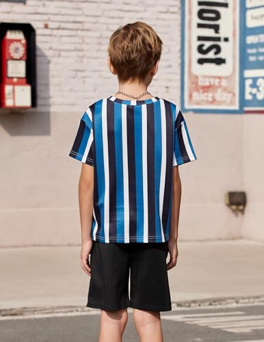 Image of Arshiner Boys Drop Shoulder T-Shirt & Drawstring Waist Shorts Summer Casual Outfits (5-12 Years)