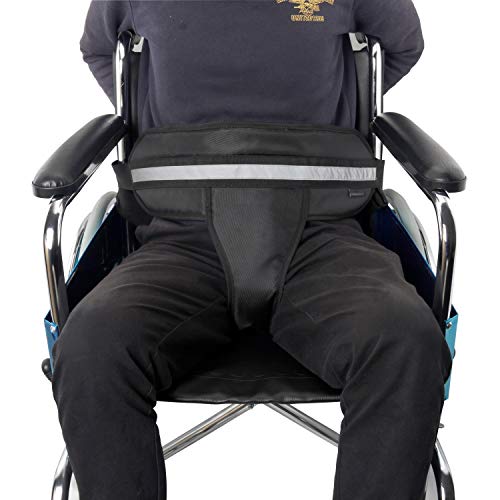 L.E.D STEP Wheelchair Seat Belt Restraint Systems Chest Cross Medical Restraints Harness Chair Adjustable Strap Patients Cares Elderly Safety (Black)