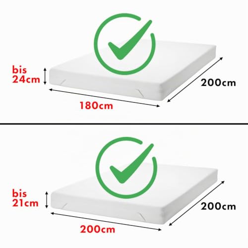 Jacobson Premium Spannbettlaken 200 g/m² Jersey Baumwolle mit Elasthan (180x200-200x200 cm, Grau) – Ansicht 3