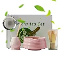 Kit Matcha Complet - Bol, Fouet, Tamis, Support En Céramique - Préparation Traditionnelle Du Thé Vert - Cadeau