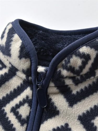 Tenna Teki Boys' Vintage Plaid Printed Stand Collar Zipper Jacket - Warm Casual Outerwear3