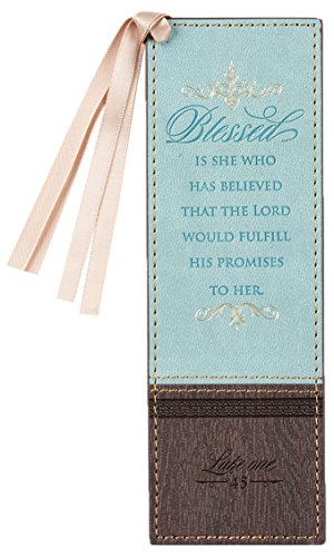 Image of Christian Art Gifts Faux Leather Scripture Bookmark: Blessed is She