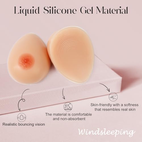 Image of Windsleeping Silicone Breast Forms Mastectomy Prosthesis Fake Boobs Breast Enhancers for Crossdresser Cosplay