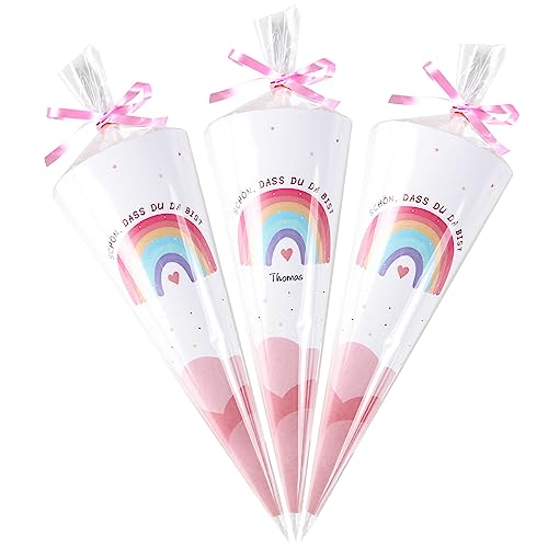 BOFUNX Schulkind Schleifenband 2025 - Rosa Satinband Für Schultüten & Geschenke