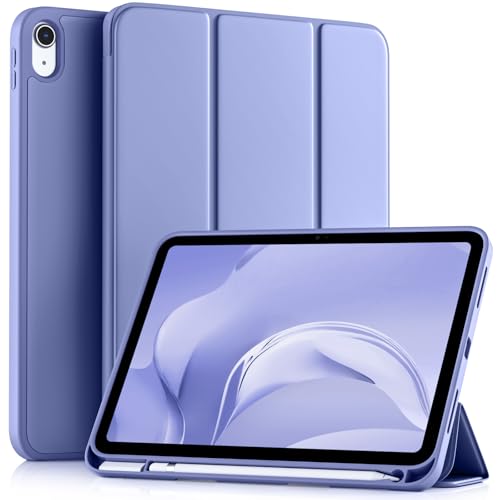 Image of Akkerds Compatible with iPad (A16) 11th Generation Case 11 Inch 2025, for iPad 10th Generation Case 10.9 Inch 2022 with Pencil Holder, Slim Trifold Stand Protective Cover with Soft TPU Back,BluePurple