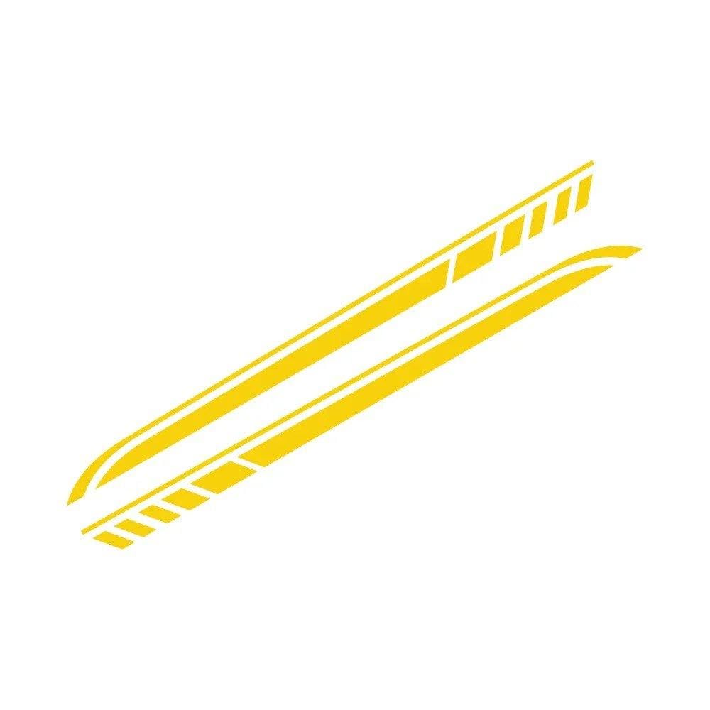 Car Door Sticker Racing Stripe Decoration Decal 190x11.2cm(Glossy Yellow)