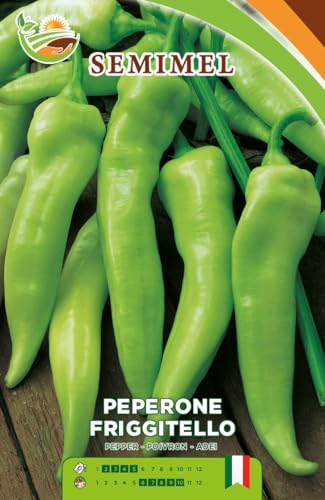 Peperone Friggitello - Pianta Alta, Frutti Lunga Forma, Alta Produttività, Semina Gennaio - Marzo 2 confezioni