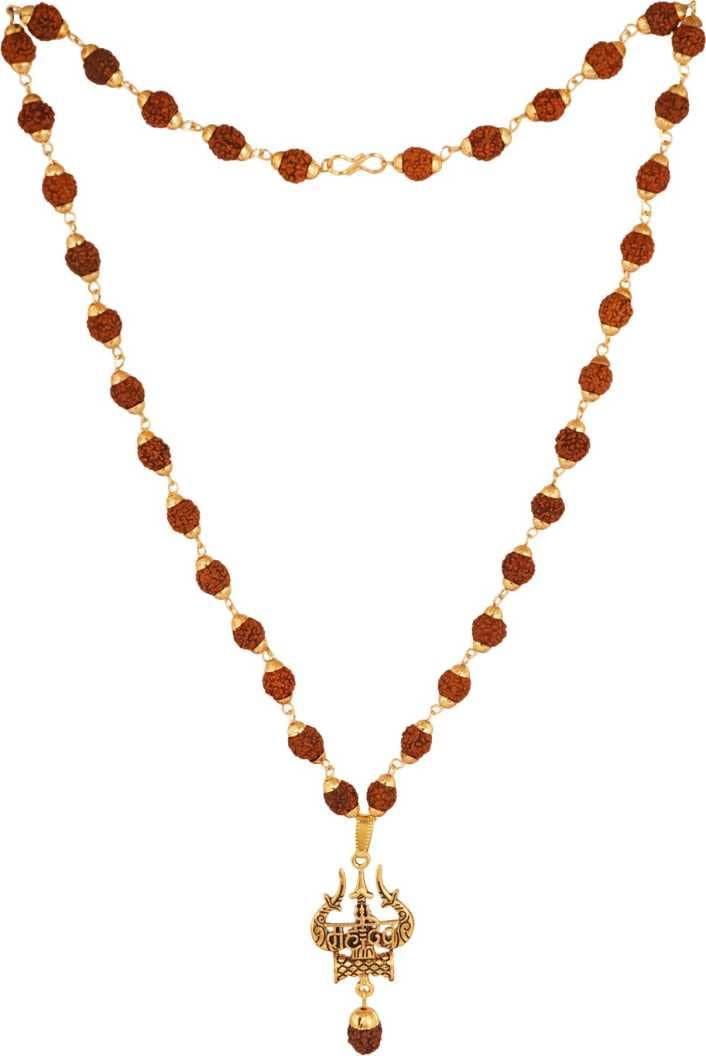 astrodidi Lord Shiv Trishul Damru Locket With Puchmukhi Rudraksha Mala Brass, Shiv Shakti Kavach Pendant for Men and Women-picture-37