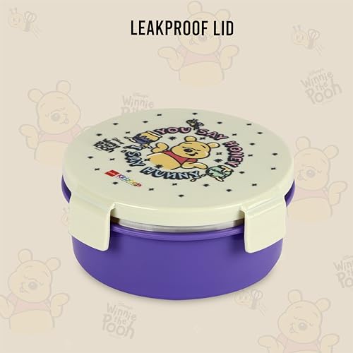 Image of CELLO Kidzbee Pluto Hunny Bear Insulated Kids Lunch Box, Off White | Silicone Food-Grade Seal Lid | 3D Touch & Feel Designs Tiffin | Leak Proof & Secure 4 Sided Click Locks | Ideal for School & Picnic