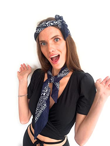 Balec Pack of 9 Plain Cotton Scarves 27 in by 27 in Head Scarf4