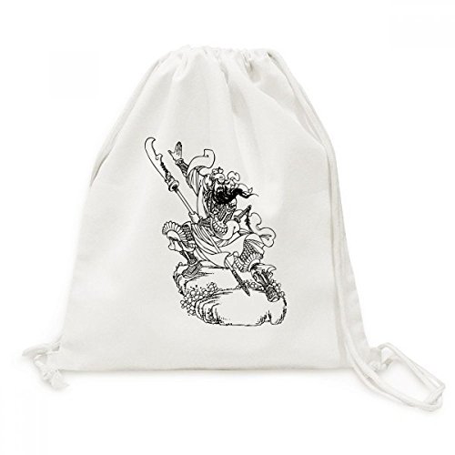 Toile Drawstring Backpack Trois Royaumes un chef-d'œuvre durable