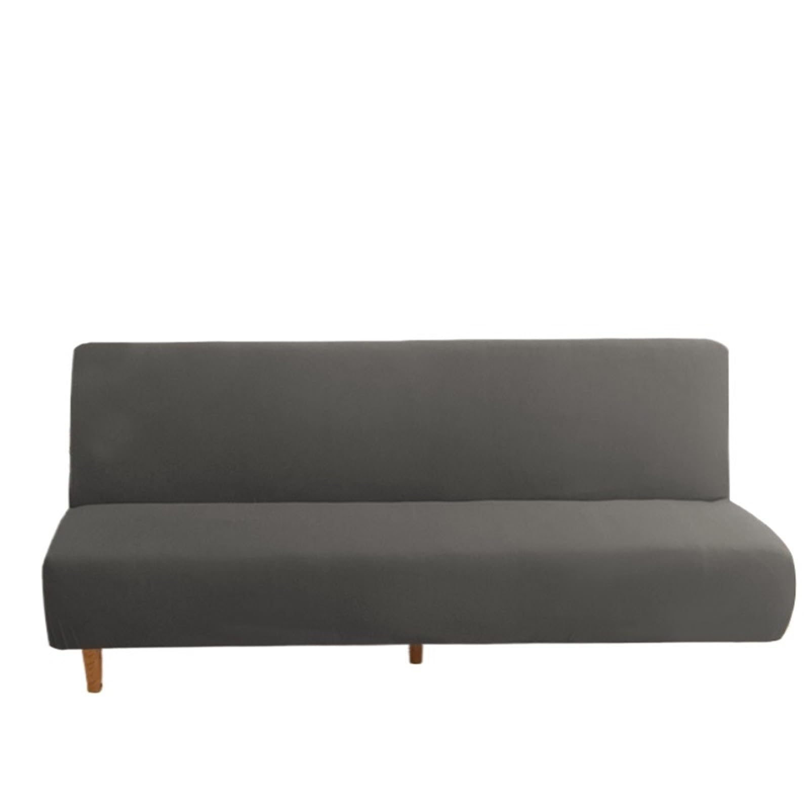 GCYEIDMA Armless Sofa Slipcover Stretch Futon Sofa Bed Cover For Armless Covers Spandex Furniture Protective(Dark gray,M)