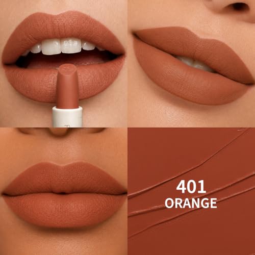 Image of FOCALLURE Matte Lipstick - Hydrating, Non-Drying, Full Coverage Brown Red