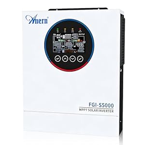 Anern 5000W Hybrid Wechselrichter Solar 24Vdc zu AC 230V PV 60-500VDC Off Grid Reine Sinus Welle Solar Wechselrichte 120A MPPT Für Bleisäure- und Lithium-Batterien mit WiFi-Modul