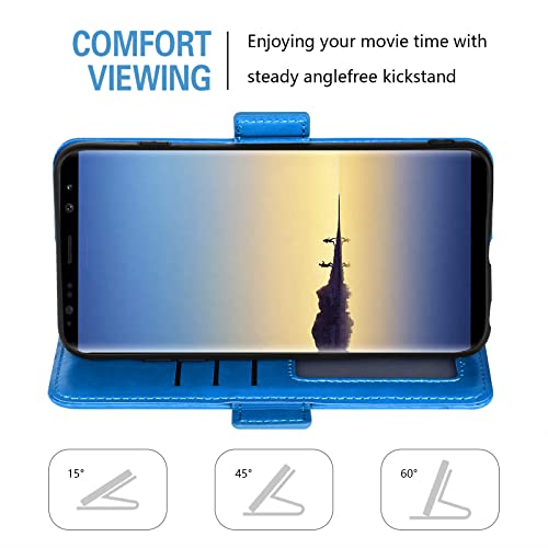 Funda cartera para Samsung Galaxy Note 8 protector vidrio templado azul 4