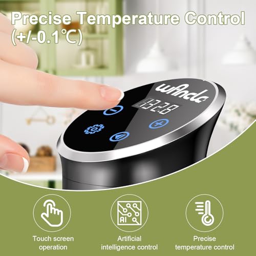 Image of Sous Vide, Wancle 1100W Immersion Circulator, IPX7 Sous Vide Cooker, Small Space-Saving Design, Sous Vide Machines with Accurate Temperature Control, Black, 120V