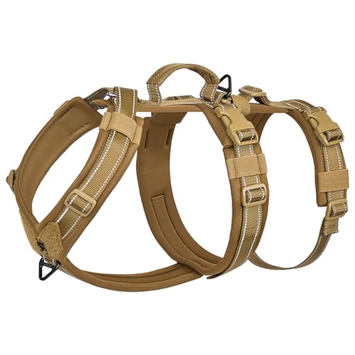 OneTigris Dog Harness No Pull, Adjustable Tactical Harness with Soft Padding, Y-Shaped Reflective...