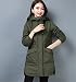 Chaqueta cortavientos de invierno 2021 para mujer, abrigo cortavientos de talla grande de terciopelo para mujer, abrigo informal cálido con capucha de longitud media para mujer R560-Verde militar,