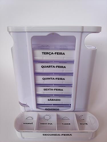Porta Comprimidos Semanal Diario Organizador De Remédio Com Gavetas Divisorias Caixa Dispenser Para